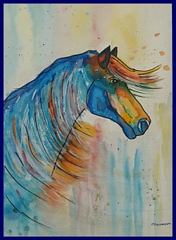 Blauw paard ( kader 40*50)